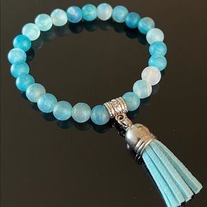 Nopinchy Blue Agate & Silver No Pinch Bracelet